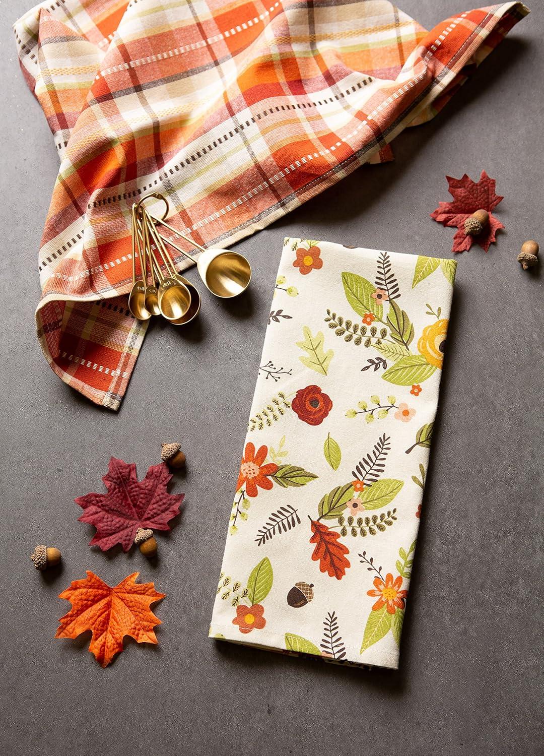 imageDII Fall Basics Kitchen Dishtowel Collection Printed ampamp Plaid Fall Dish Towel Set 18x28 Be Thankful Plaid 2 CountFloral Plaid