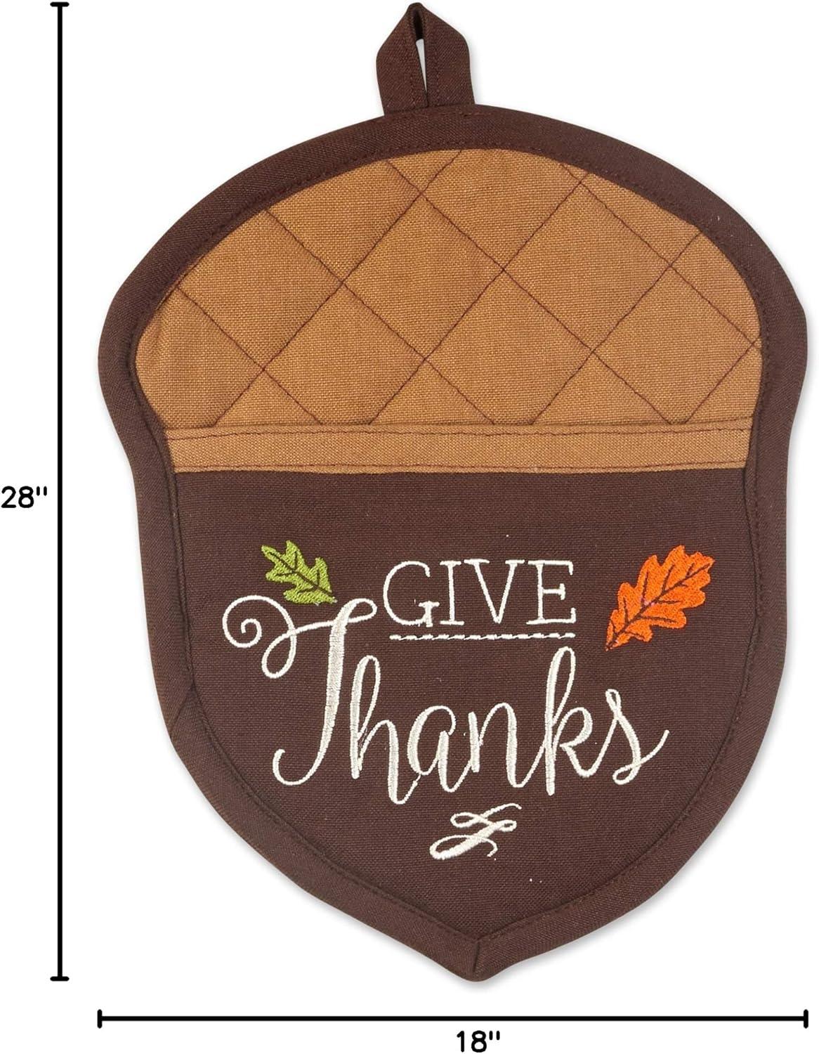 imageDII Fall Kitchen Dcor Collection Dish Towel ampamp Potholder Hostess Gift Set Pumpkin Lady 3 PieceGive Thanks