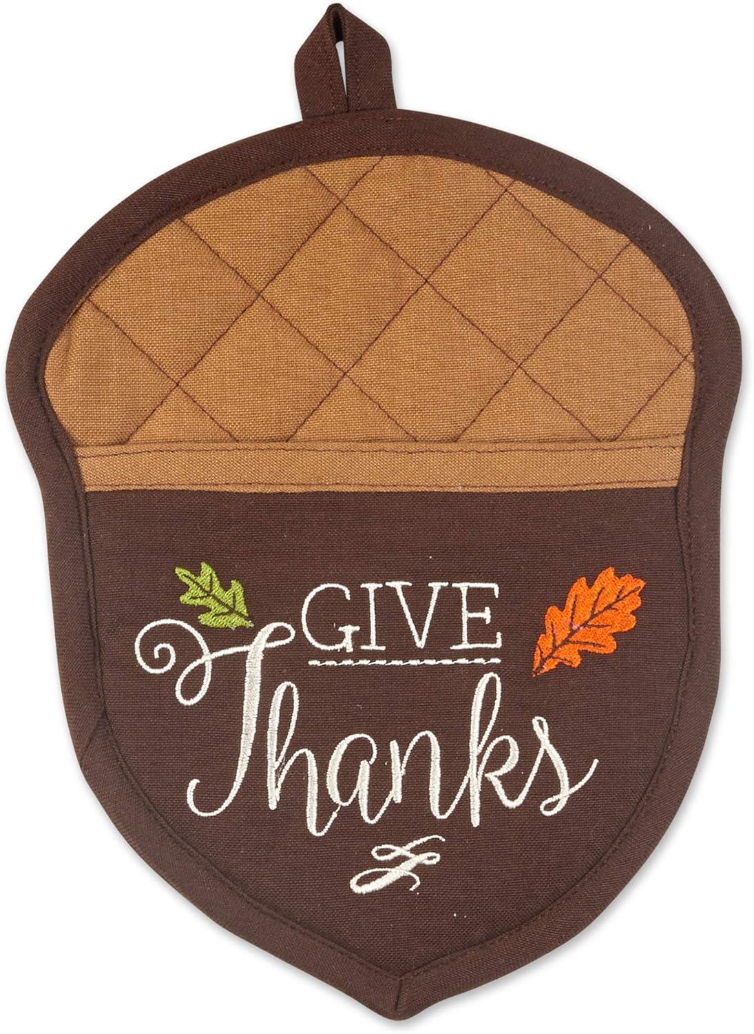 imageDII Fall Kitchen Dcor Collection Dish Towel ampamp Potholder Hostess Gift Set Pumpkin Lady 3 PieceGive Thanks