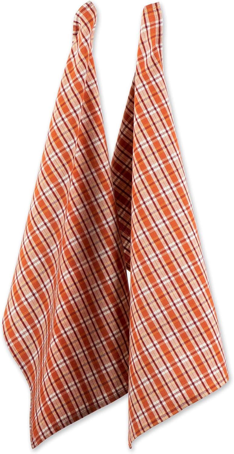 imageDII Fall Kitchen Dcor Collection Dish Towel ampamp Potholder Hostess Gift Set Pumpkin Lady 3 PieceGobble TurkeyPlaid