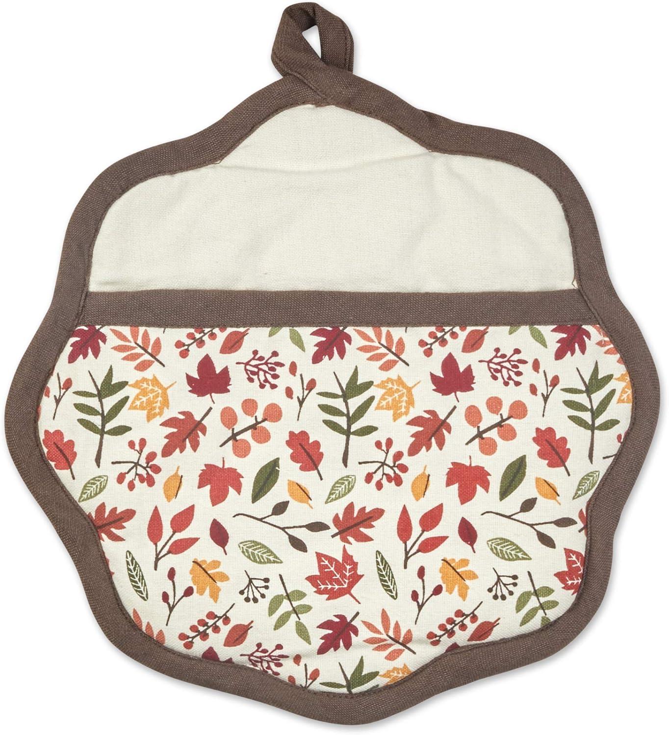imageDII Fall Kitchen Dcor Collection Dish Towel ampamp Potholder Hostess Gift Set Pumpkin Lady 3 PieceGobble TurkeyPlaid