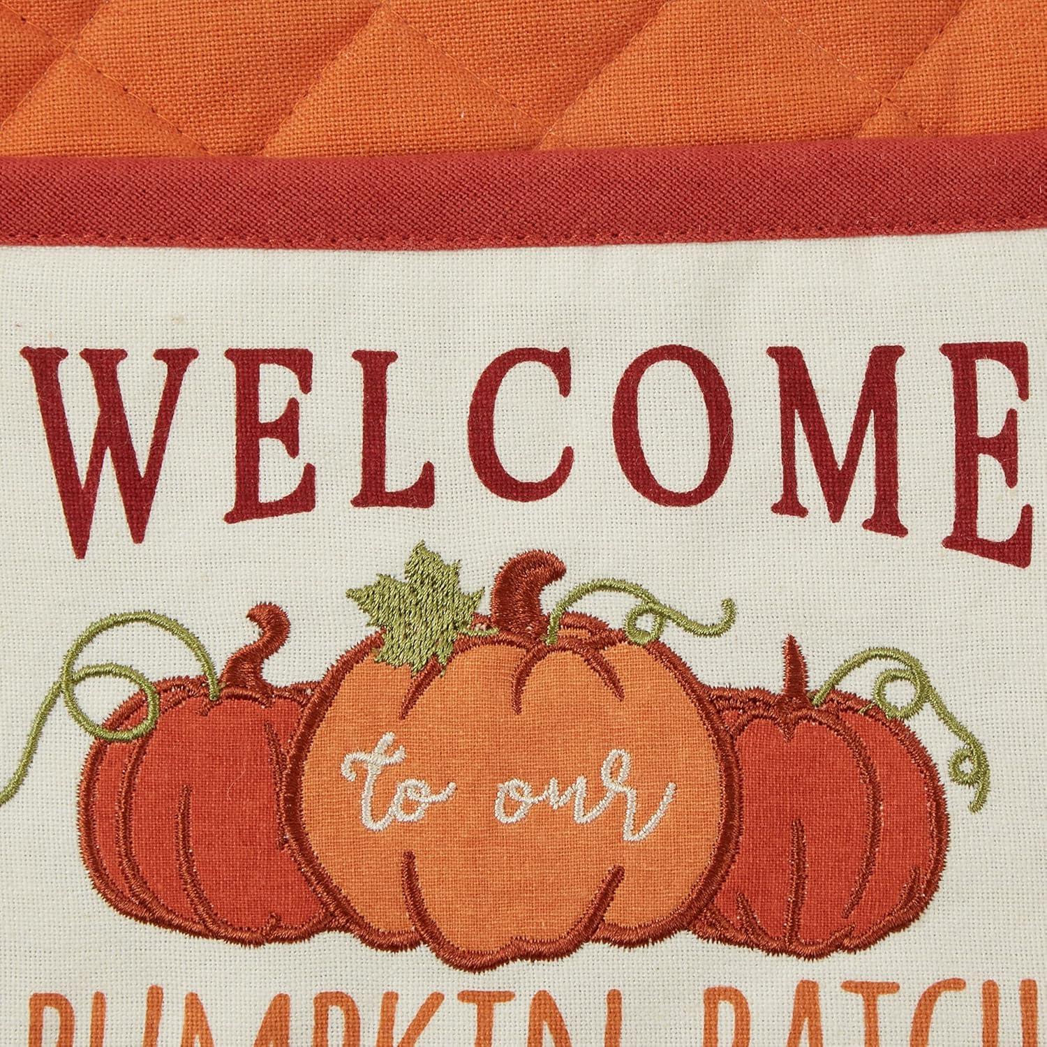 imageDII Fall Kitchen Dcor Collection Dish Towel ampamp Potholder Hostess Gift Set Pumpkin Lady 3 PiecePumpkin Patch