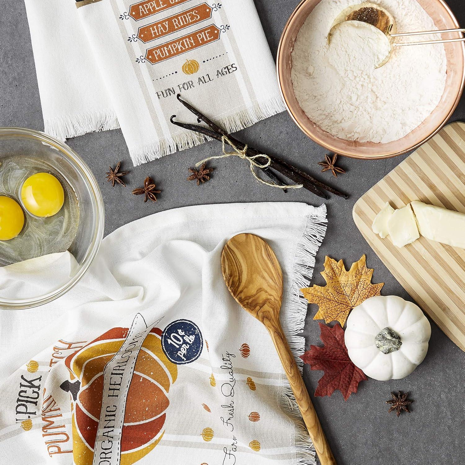imageDII Fall Kitchen Towels for Kitchen Decorative Cotton Dish Towel Set 18x28 Grateful Heart 2 CountPumpkin Farm
