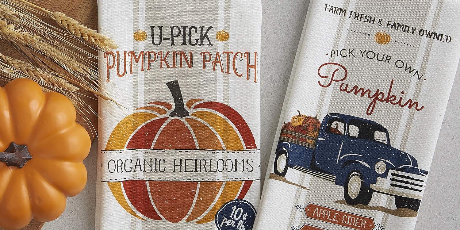 imageDII Fall Kitchen Towels for Kitchen Decorative Cotton Dish Towel Set 18x28 Grateful Heart 2 CountPumpkin Farm