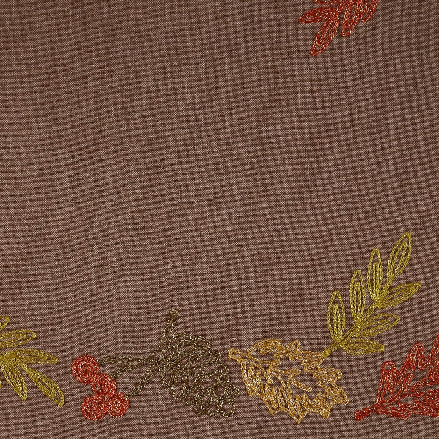 imageDII Fall Table Dcor Embroidered Tabletop for Thanksgiving Dining Table Runner 14x70 White PumpkinShimmering Leaves