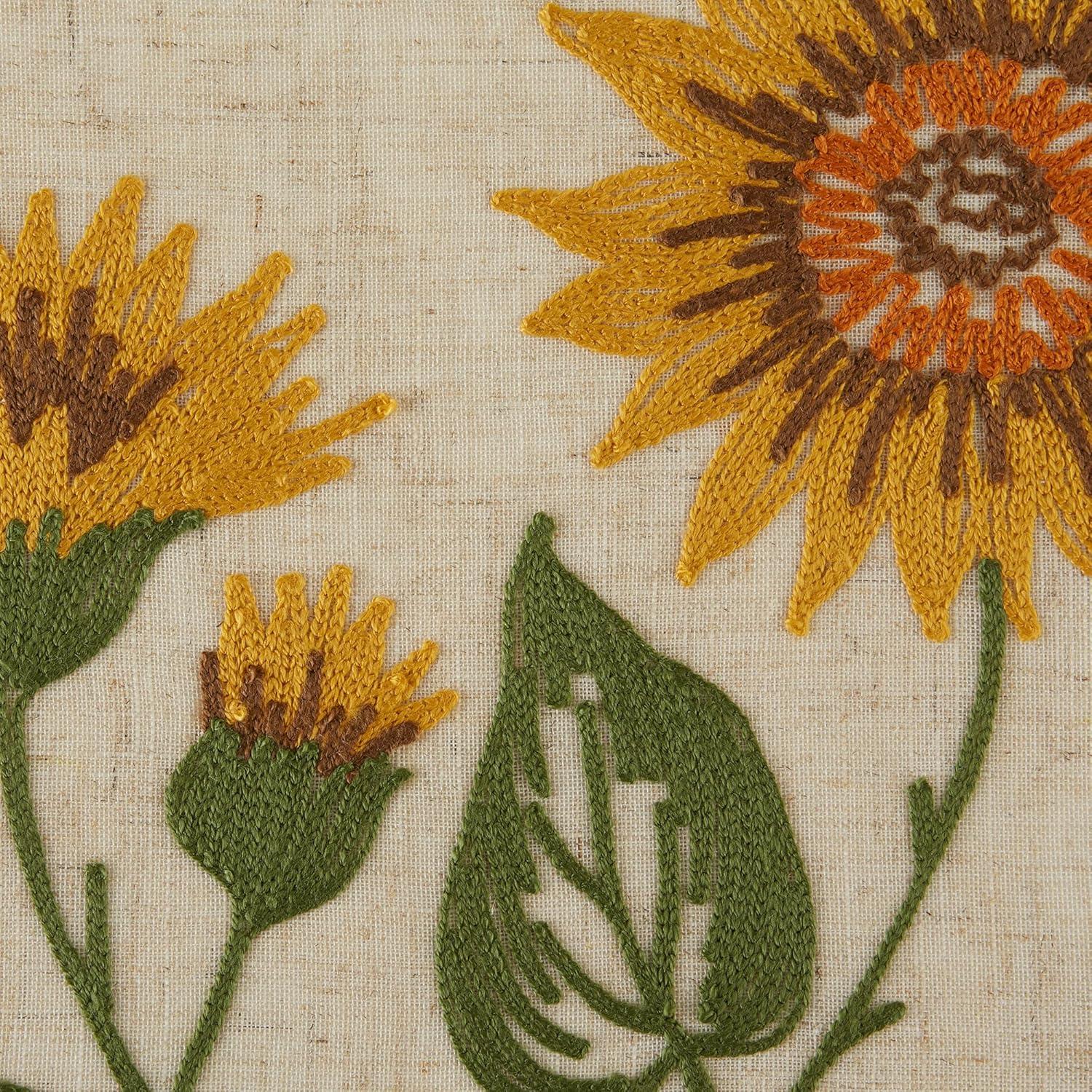 imageDII Fall Table Dcor Embroidered Tabletop for Thanksgiving Dining Table Runner 14x70 White PumpkinSunflowers