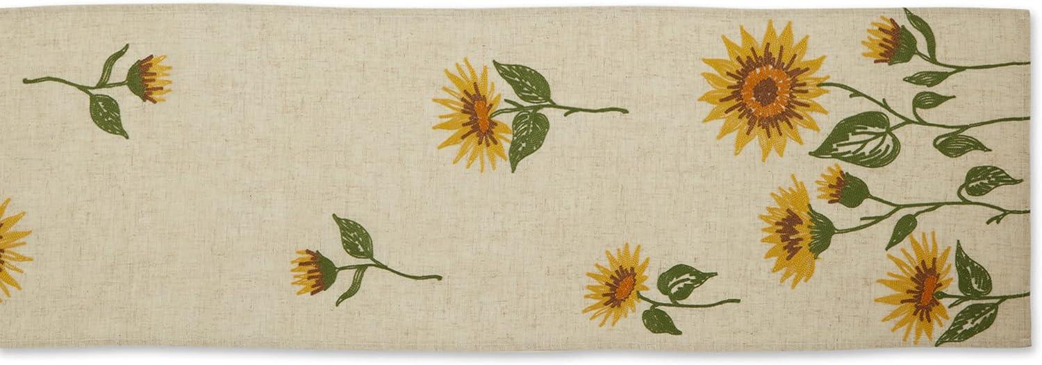 imageDII Fall Table Dcor Embroidered Tabletop for Thanksgiving Dining Table Runner 14x70 White PumpkinSunflowers
