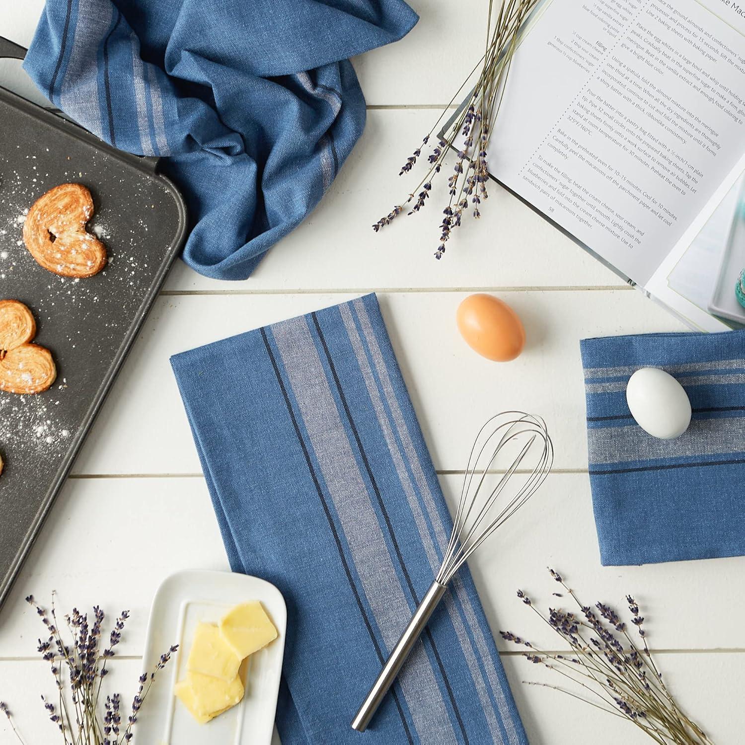 imageDII French Stripe Dishtowels Kitchen Collection 20 x 30 Set of 3 Chambray BlueChambray Blue
