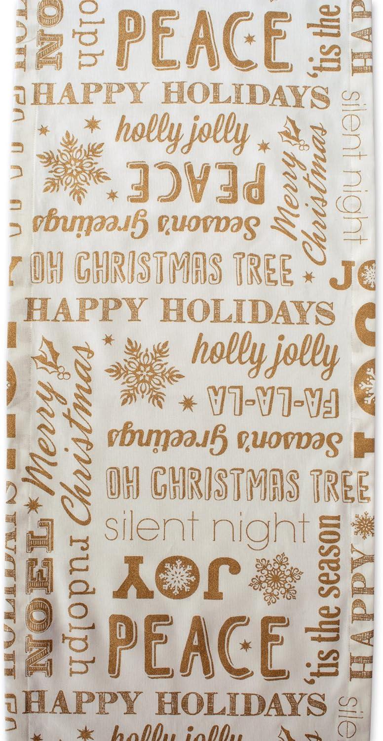 imageDII Holiday Dining Table Linen Metallic Fabric Kitchen Dcor Christmas Tablecloth 60x84 Silver Holiday CollageGold Holiday Collage