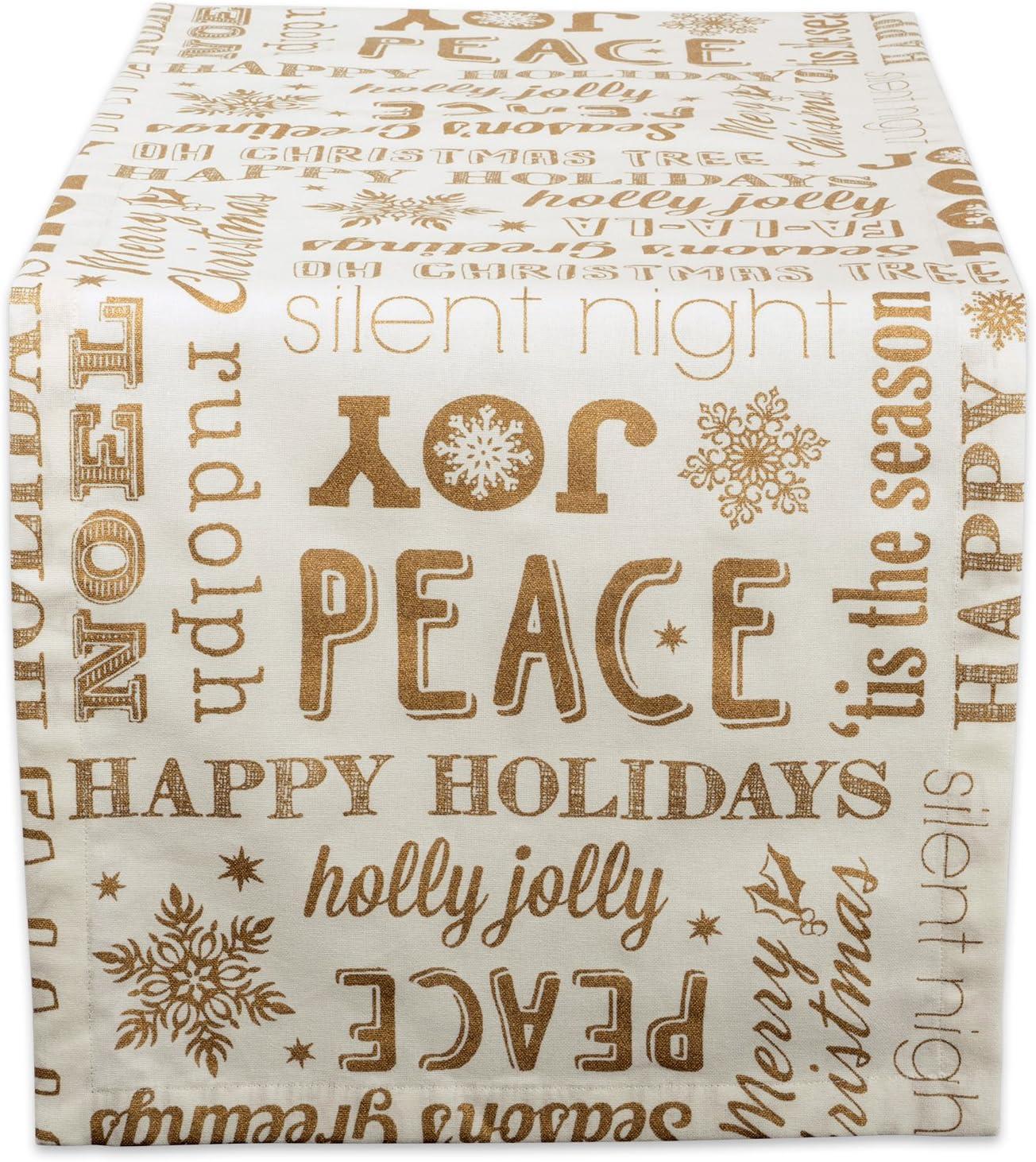 imageDII Holiday Dining Table Linen Metallic Fabric Kitchen Dcor Christmas Tablecloth 60x84 Silver Holiday CollageGold Holiday Collage
