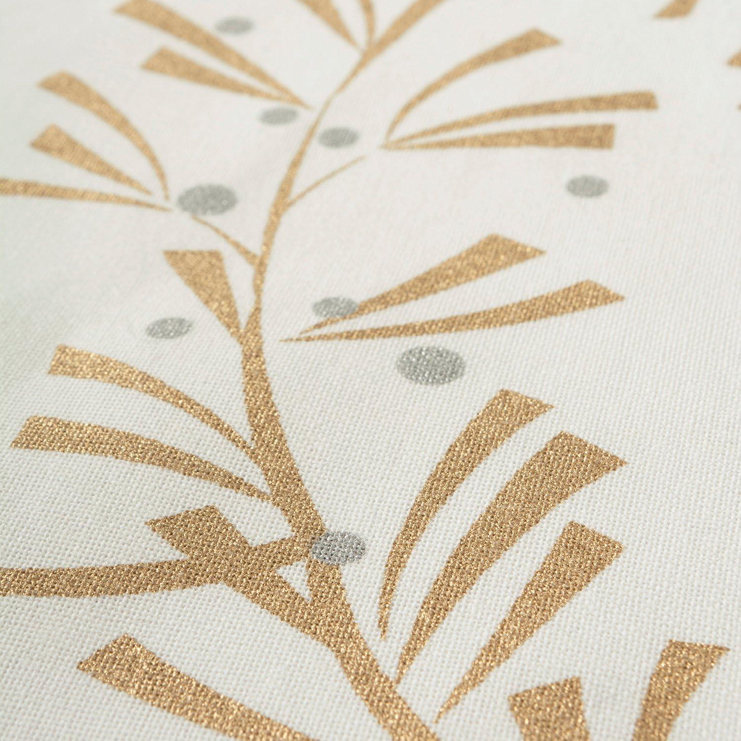 imageDII Holiday Dining Table Linen Metallic Fabric Kitchen Dcor Christmas Tablecloth 60x84 Silver Holiday CollageGold Holly Leaves