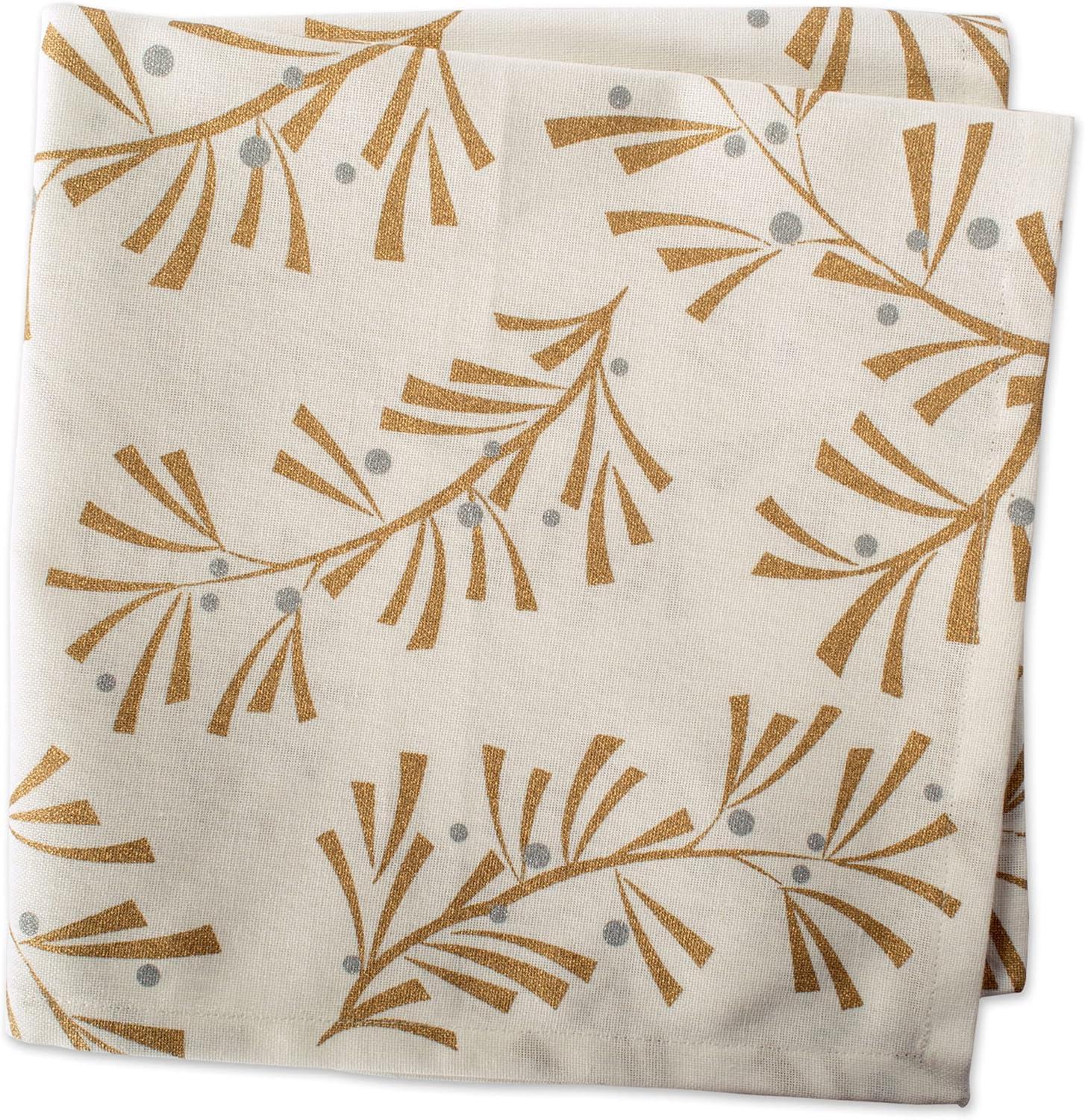 imageDII Holiday Dining Table Linen Metallic Fabric Kitchen Dcor Christmas Tablecloth 60x84 Silver Holiday CollageGold Holly Leaves