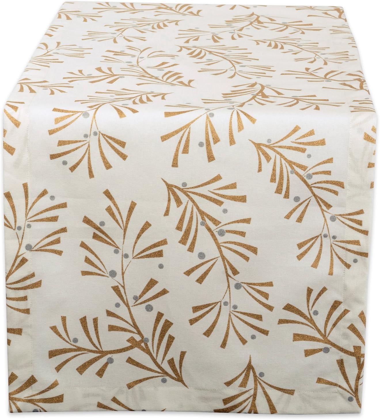 imageDII Holiday Dining Table Linen Metallic Fabric Kitchen Dcor Christmas Tablecloth 60x84 Silver Holiday CollageGold Holly Leaves