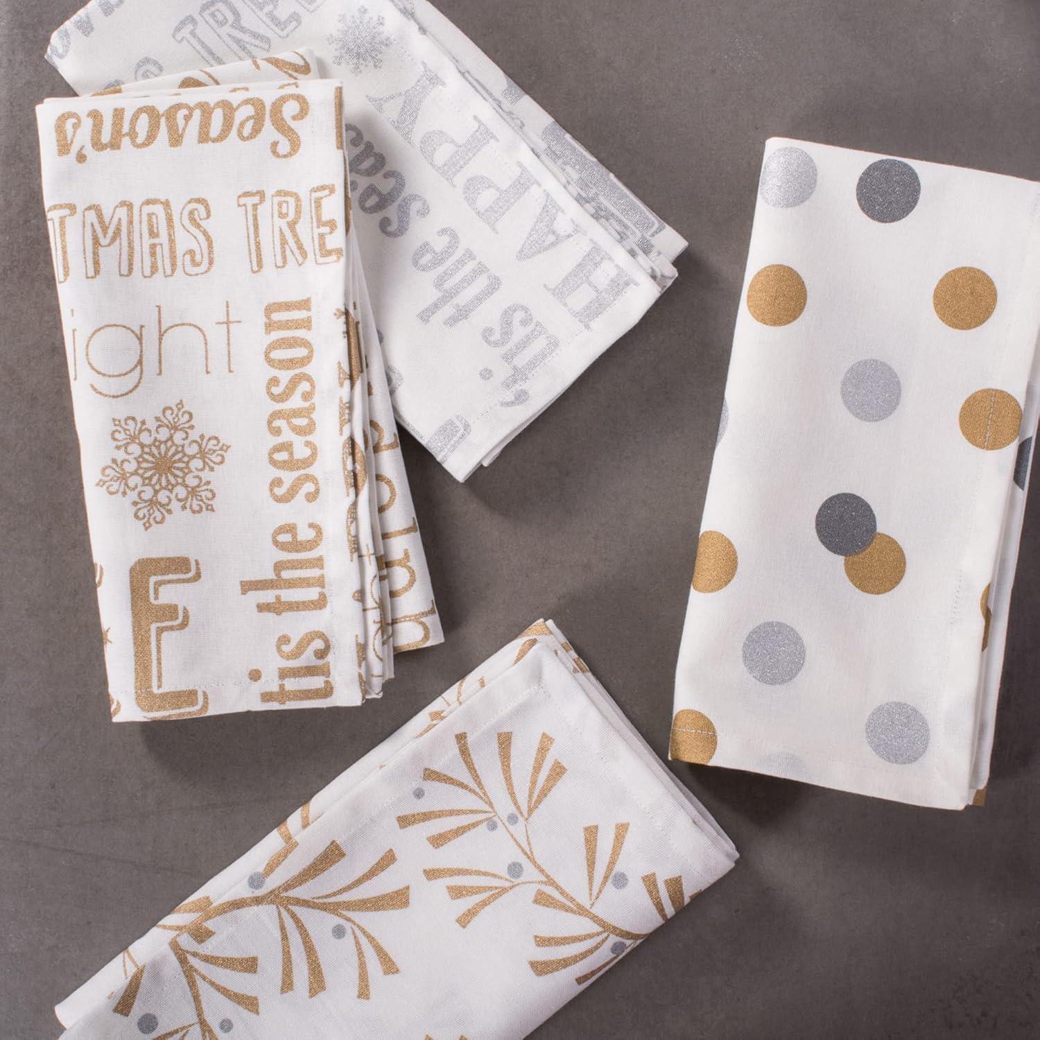 imageDII Holiday Dining Table Linen Metallic Fabric Kitchen Dcor Christmas Tablecloth 60x84 Silver Holiday CollageSilver  Gold Polka Dot Confetti