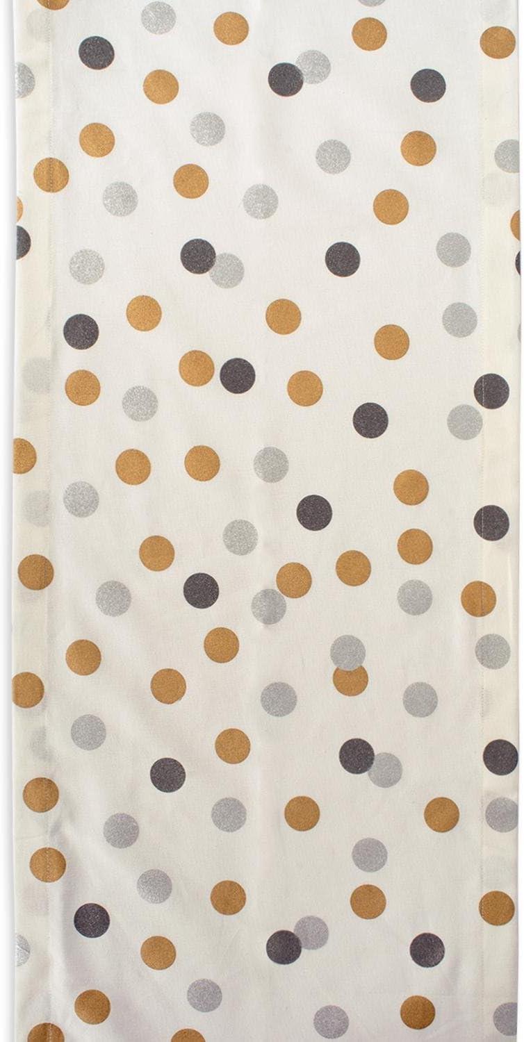 imageDII Holiday Dining Table Linen Metallic Fabric Kitchen Dcor Christmas Tablecloth 60x84 Silver Holiday CollageSilver  Gold Polka Dot Confetti