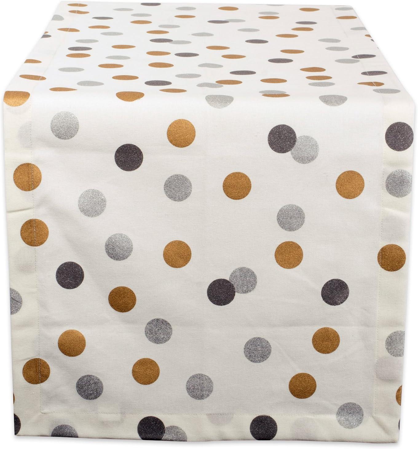 imageDII Holiday Dining Table Linen Metallic Fabric Kitchen Dcor Christmas Tablecloth 60x84 Silver Holiday CollageSilver  Gold Polka Dot Confetti