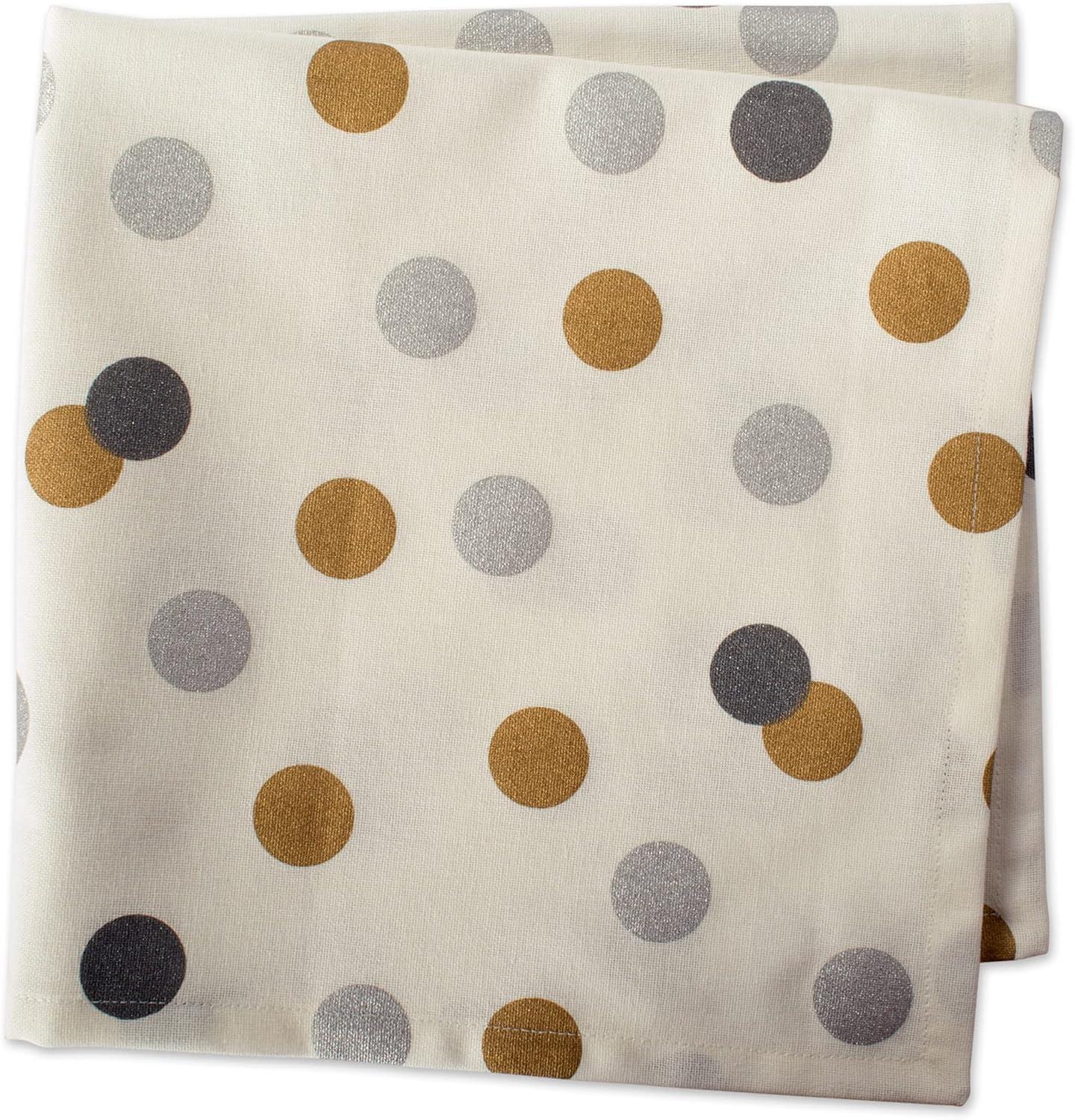 imageDII Holiday Dining Table Linen Metallic Fabric Kitchen Dcor Christmas Tablecloth 60x84 Silver Holiday CollageSilver  Gold Polka Dot Confetti