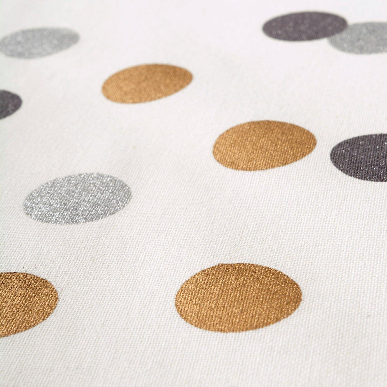imageDII Holiday Dining Table Linen Metallic Fabric Kitchen Dcor Christmas Tablecloth 60x84 Silver Holiday CollageSilver  Gold Polka Dot Confetti