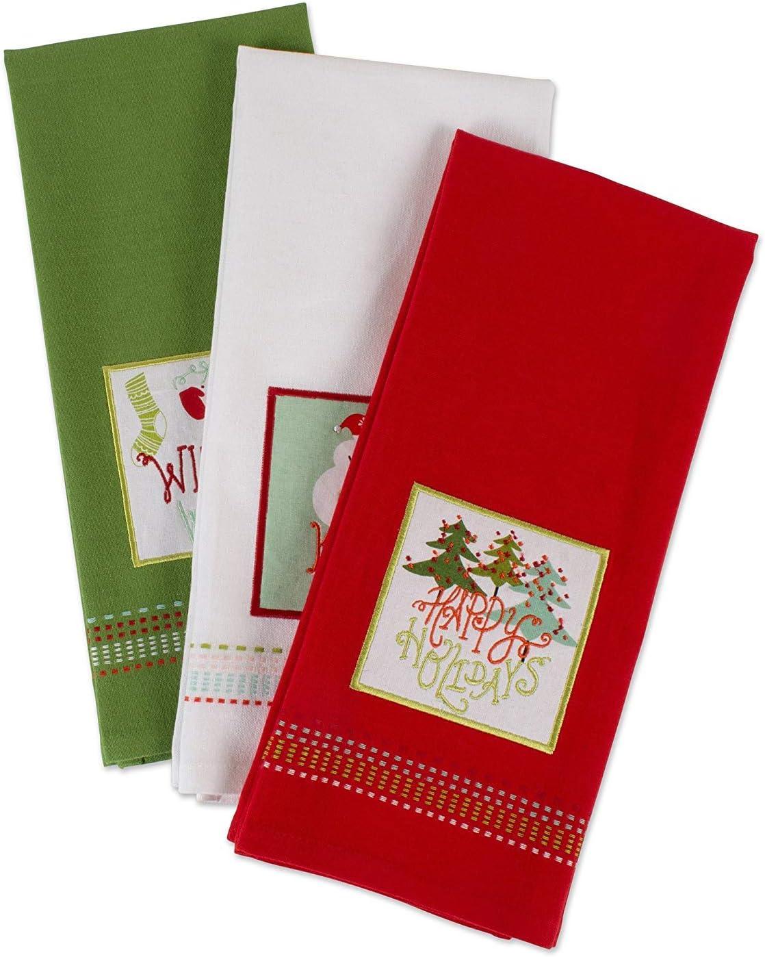 imageDII Holiday Kitchen Towels Embroidered Dish Towel Set 18x28 Cozy Christmas 3 PieceCozy Christmas