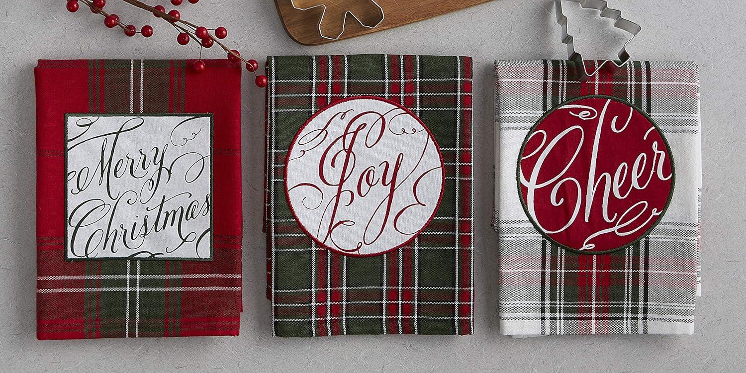 imageDII Holiday Kitchen Towels Embroidered Dish Towel Set 18x28 Cozy Christmas 3 PieceJoyful Wishes