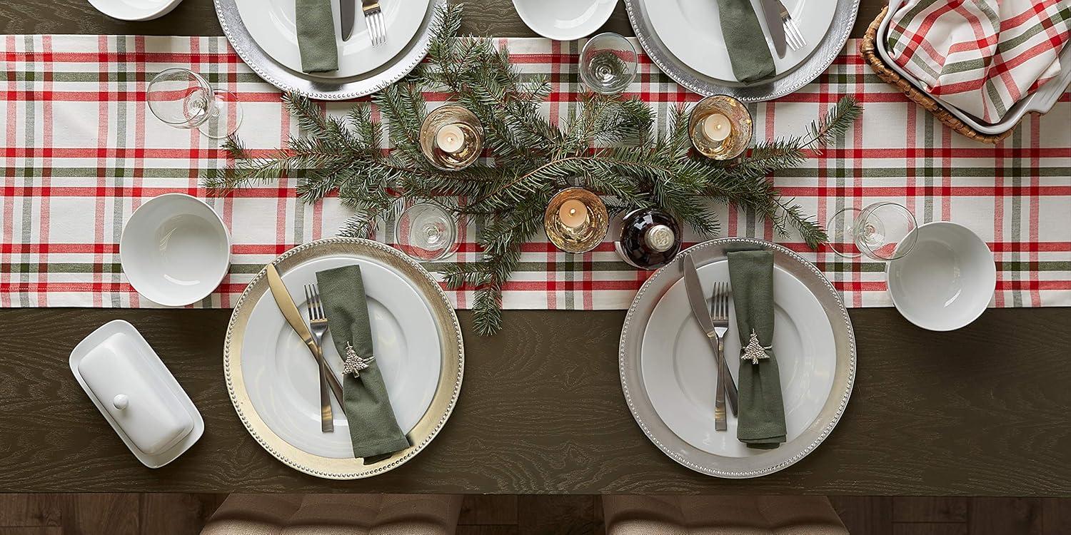 imageDII Jolly Christmas Tree Collection Holiday Table ampamp Kitchen Dcor Tablecloth 60x84 Christmas PlaidChristmas Plaid