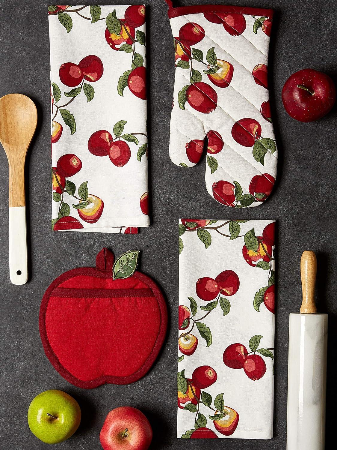 imageDII Kitchen Gift Set Collection Pot Holder ampamp 3 Dish Towels Fresh Herbs 4 PieceApple Orchard