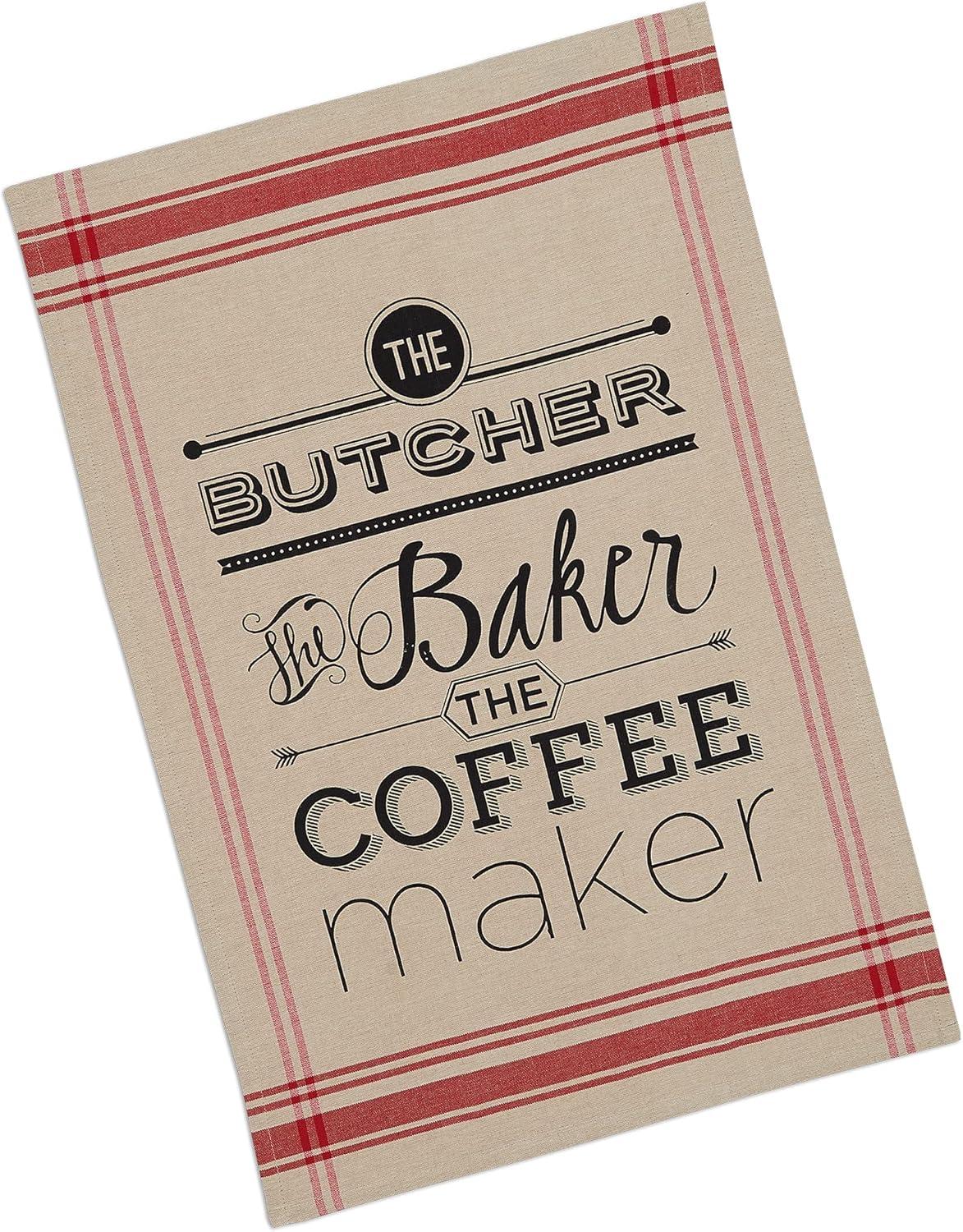 imageDII Kitchen Gift Set Collection Pot Holder ampamp 3 Dish Towels Fresh Herbs 4 PieceButcher Block Stripe