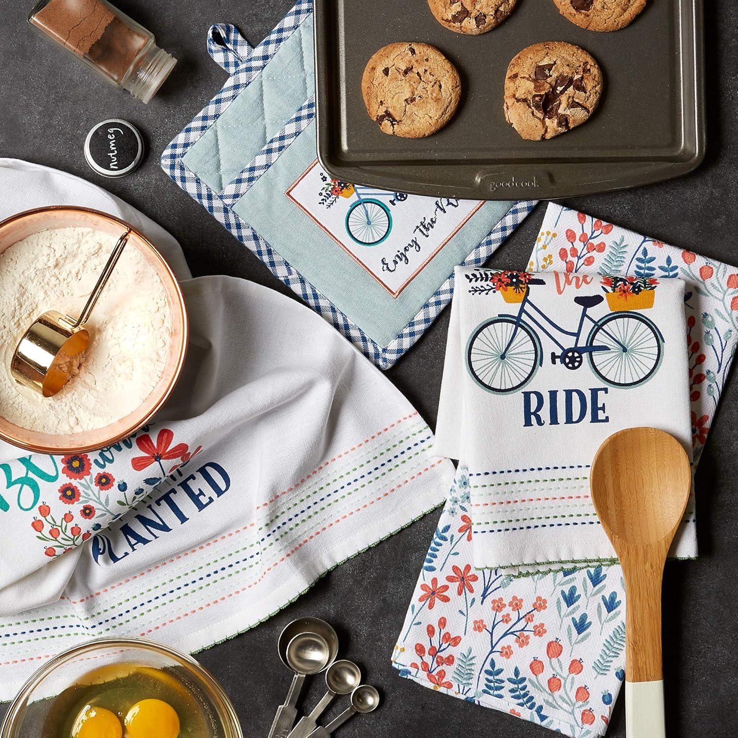 imageDII Kitchen Gift Set Collection Pot Holder ampamp 3 Dish Towels Fresh Herbs 4 PieceEnjoy the Ride