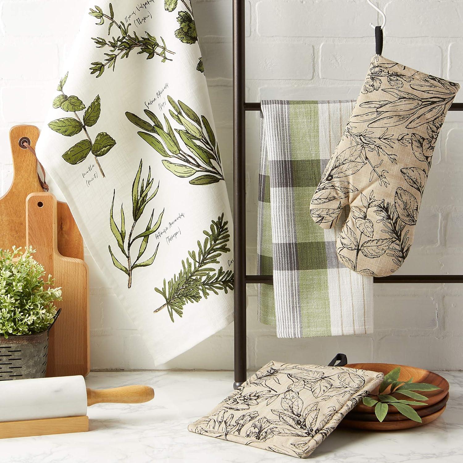 imageDII Kitchen Gift Set Collection Pot Holder ampamp 3 Dish Towels Fresh Herbs 4 PieceFresh Herbs