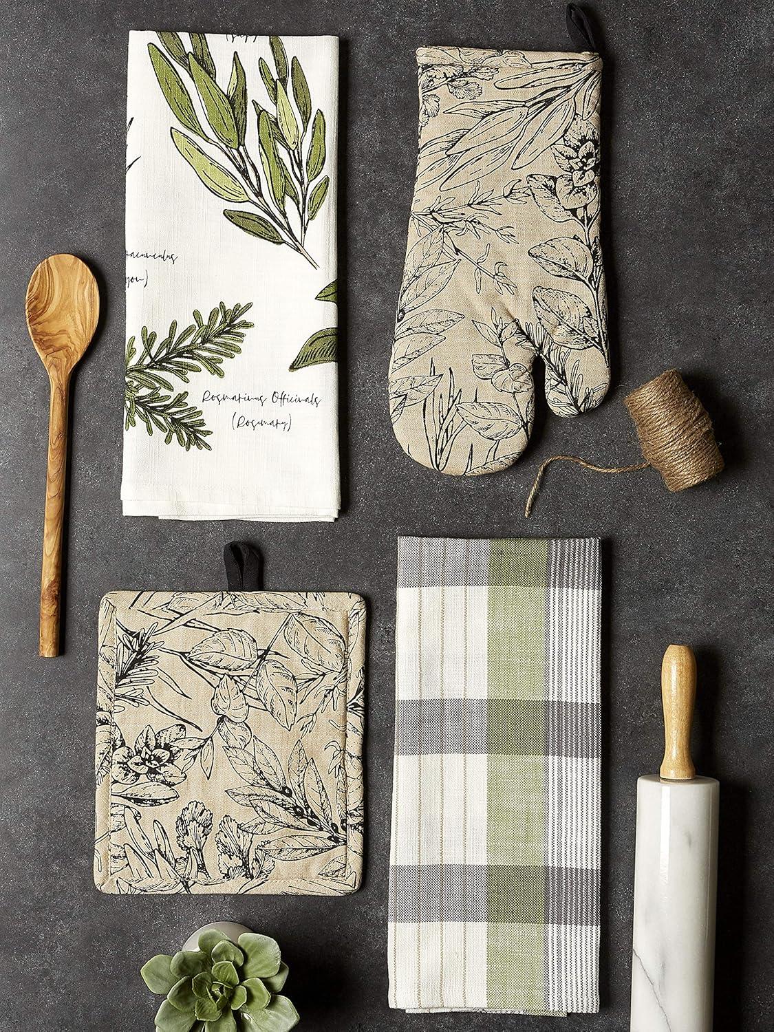 imageDII Kitchen Gift Set Collection Pot Holder ampamp 3 Dish Towels Fresh Herbs 4 PieceFresh Herbs