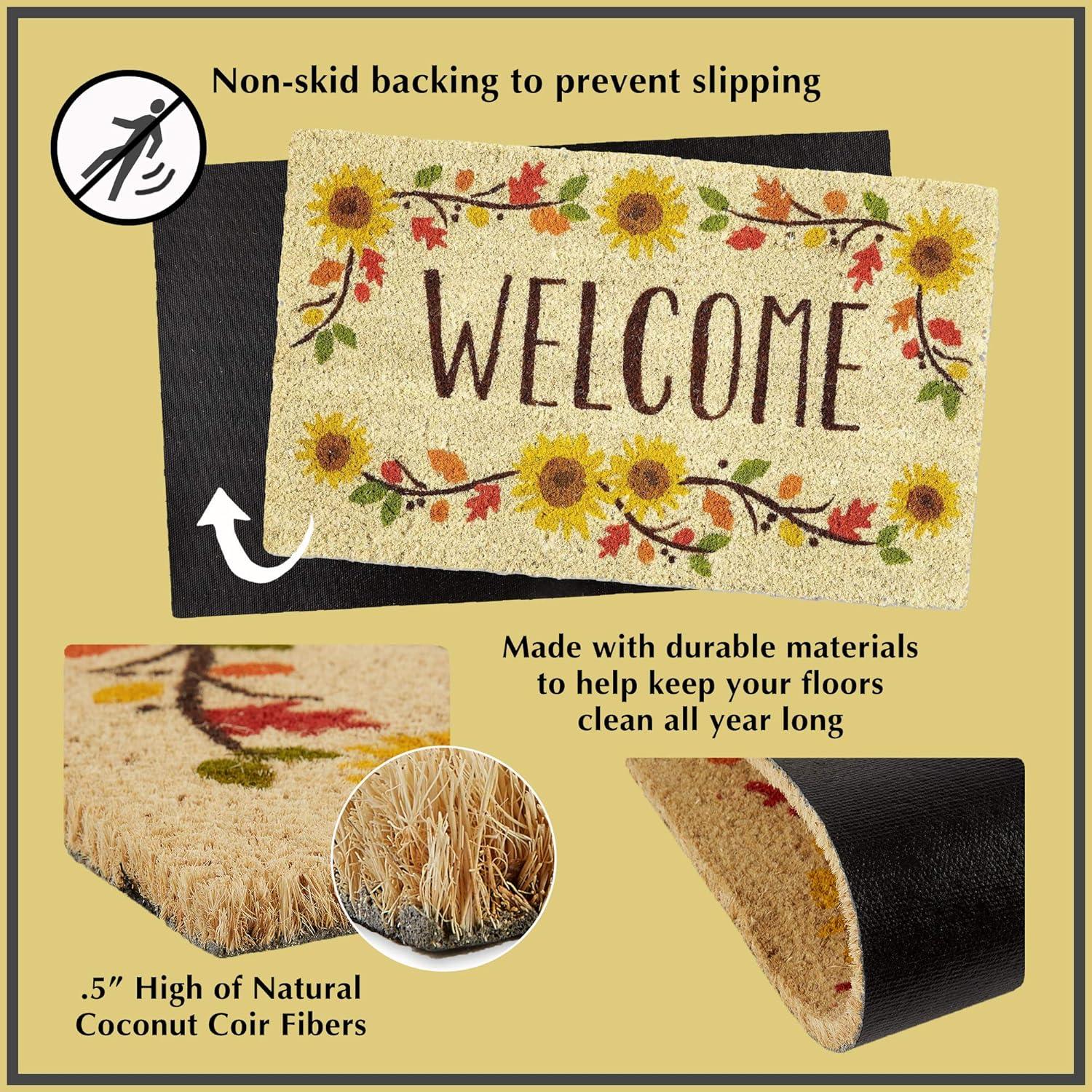 imageDII Outdoor Christmas Door Mat Collection Natural Coir Doormat ampamp Front Porch Dcor 17x29 Santa Belly GoldSanta Ho Ho Ho