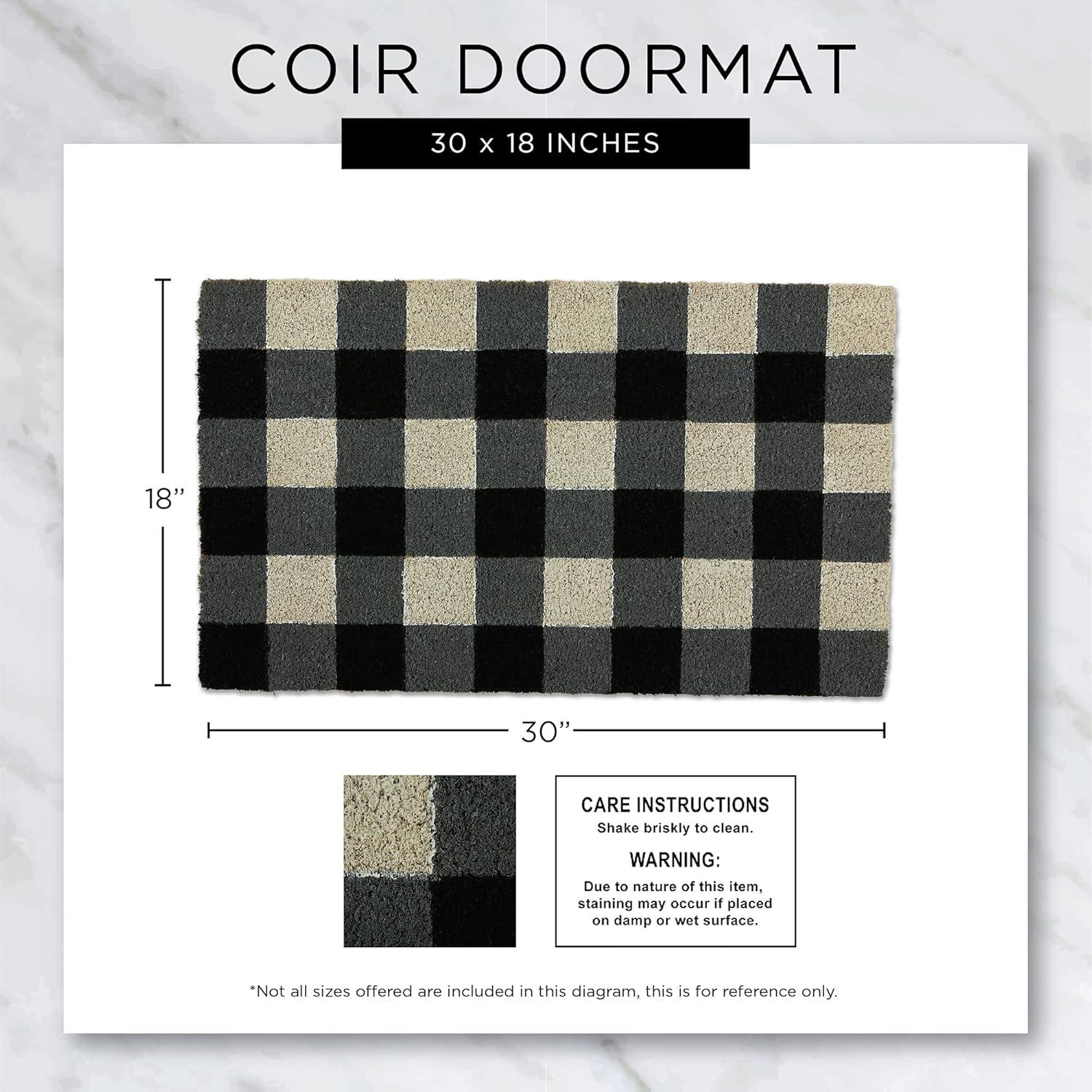 imageDII Outdoor Christmas Door Mat Collection Natural Coir Doormat ampamp Front Porch Dcor 17x29 Santa Belly GoldSanta Please Stop