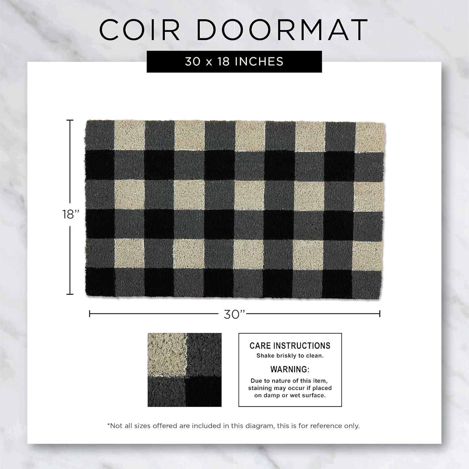 imageDII Outdoor Christmas Door Mat Collection Natural Coir Doormat ampamp Front Porch Dcor 17x29 Santa Belly GoldSanta Stop Here