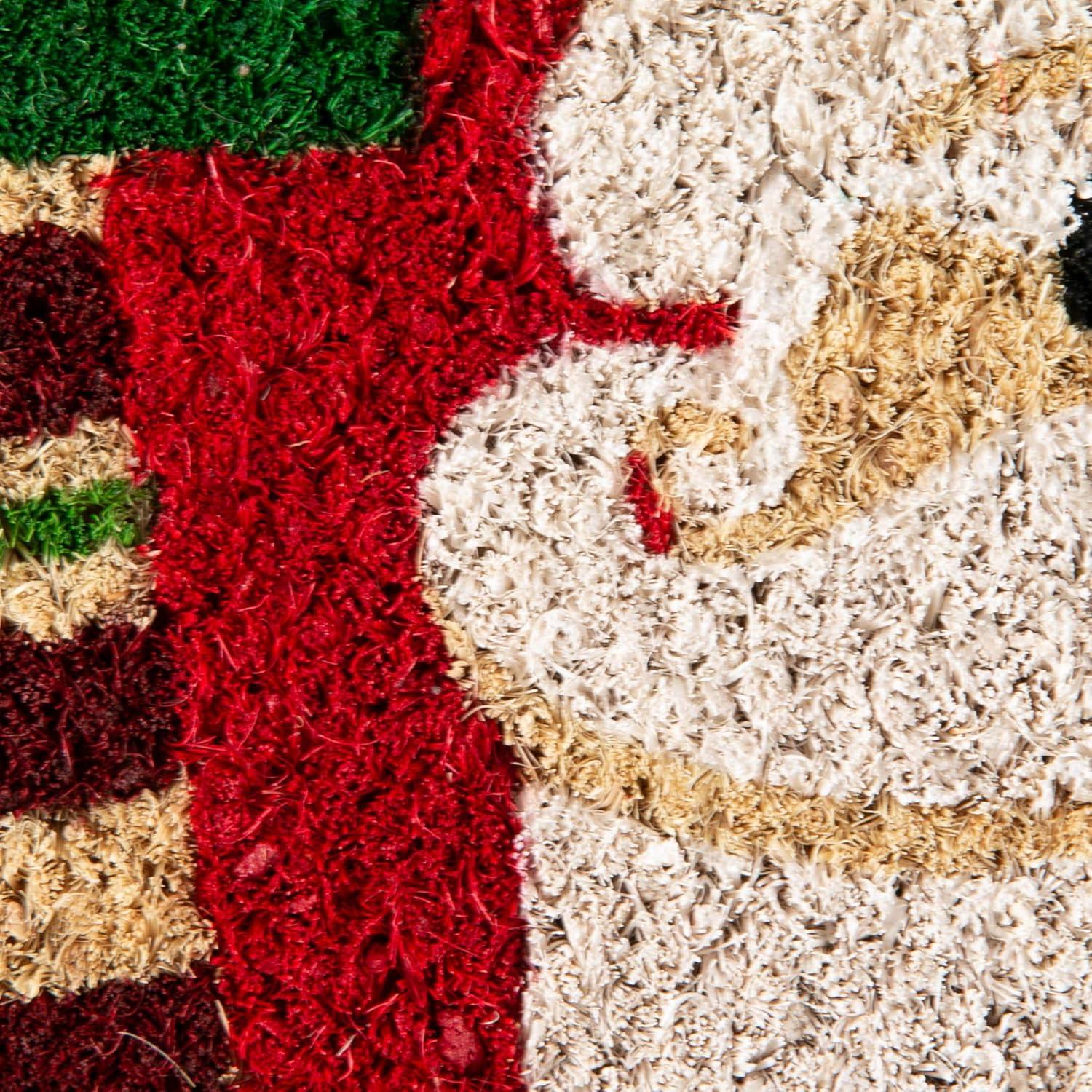 imageDII Outdoor Christmas Door Mat Collection Natural Coir Doormat ampamp Front Porch Dcor 17x29 Santa Belly GoldSanta Stop Here