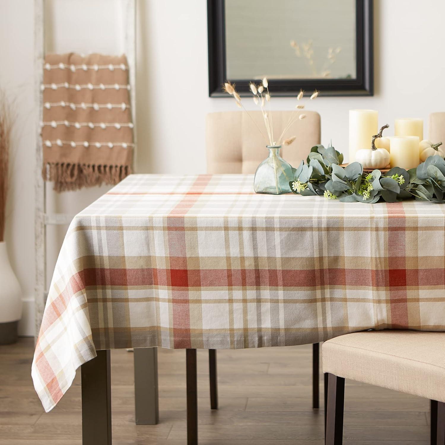 imageDII Thankful Autumn Collection Fall Tabletop Decoration Reversible Placemat Set 13x19 Falls Bounty 4 PieceCozy Picnic Plaid