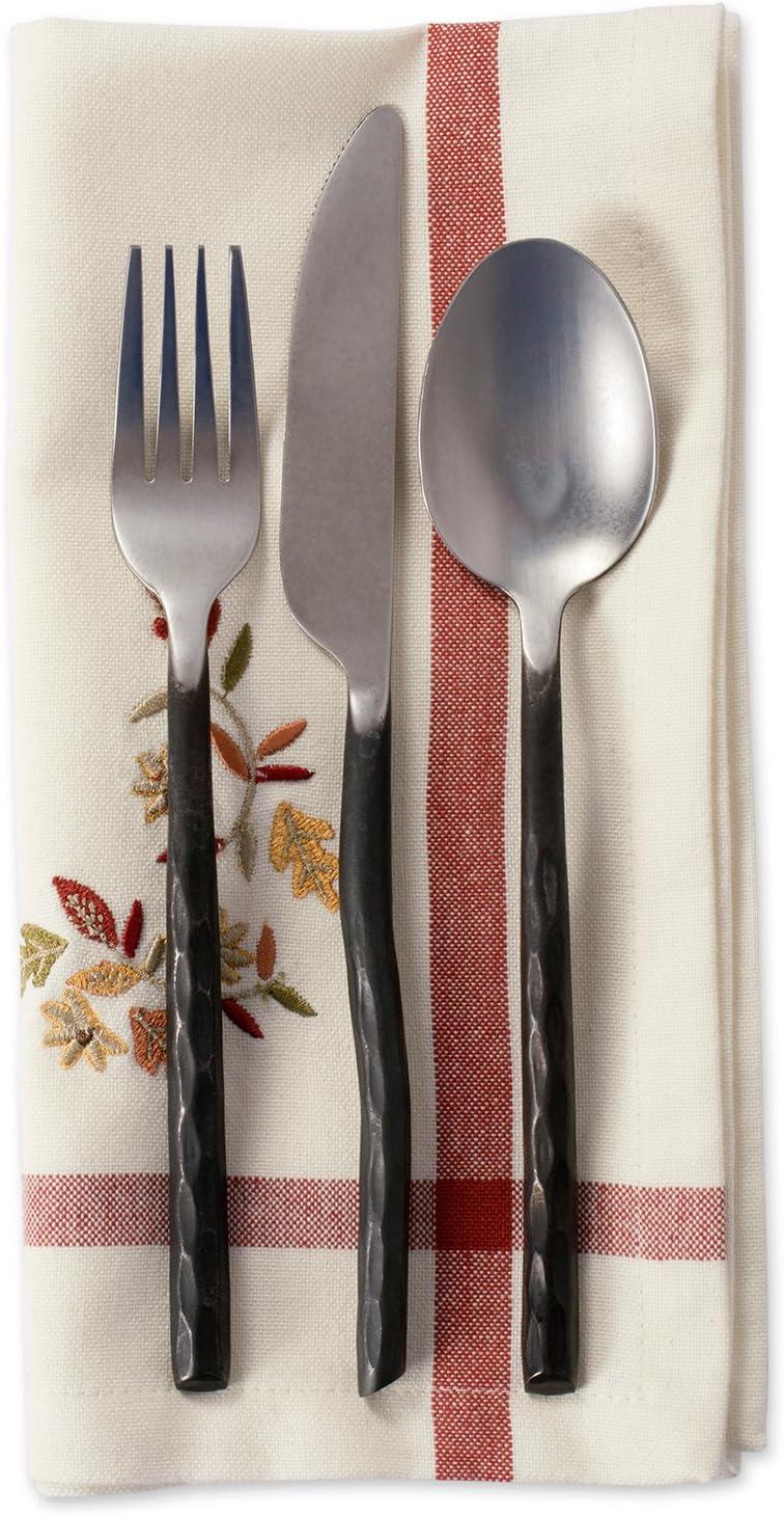 imageDII Thankful Autumn Collection Fall Tabletop Decoration Reversible Placemat Set 13x19 Falls Bounty 4 PieceFalling Leaves