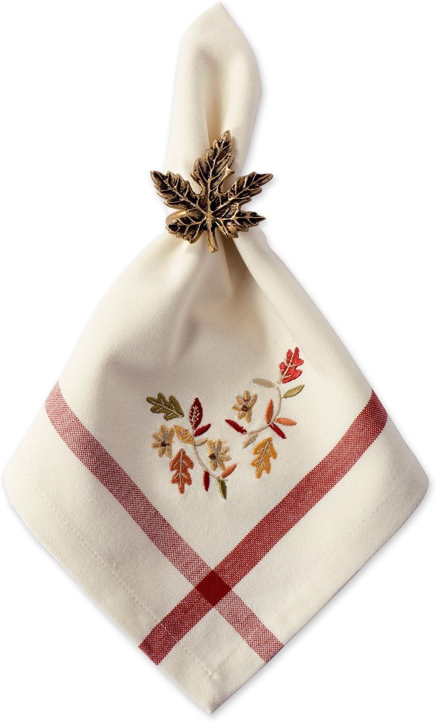 imageDII Thankful Autumn Collection Fall Tabletop Decoration Reversible Placemat Set 13x19 Falls Bounty 4 PieceFalling Leaves