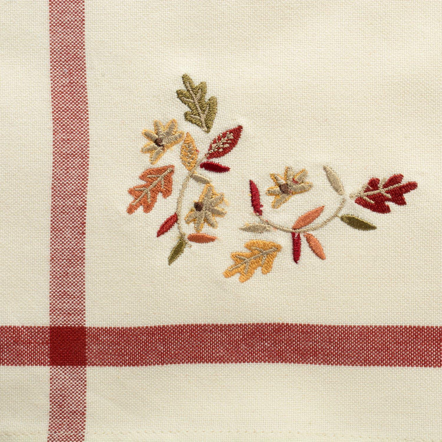 imageDII Thankful Autumn Collection Fall Tabletop Decoration Reversible Placemat Set 13x19 Falls Bounty 4 PieceFalling Leaves