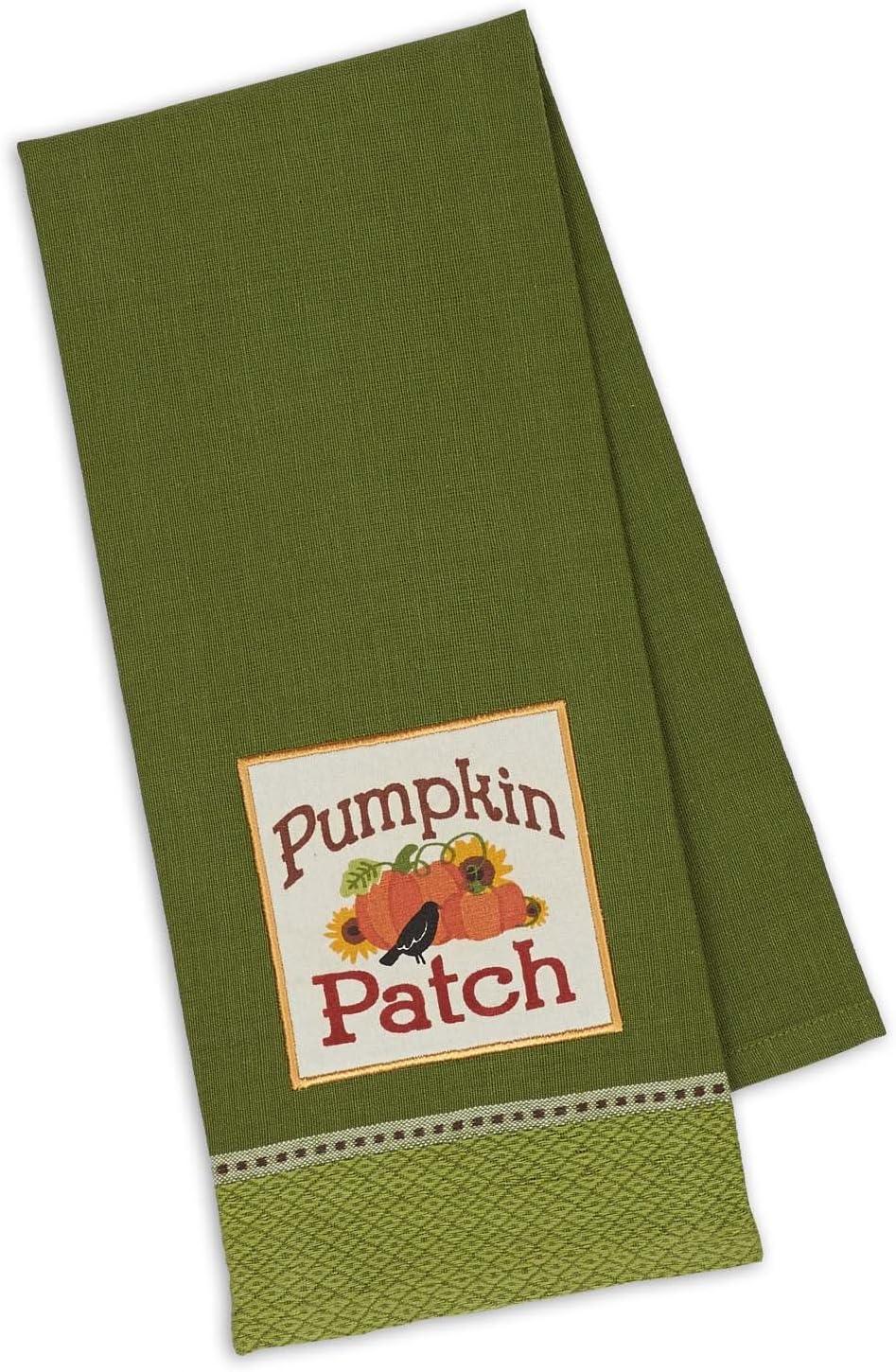 imageDII Thanksgiving Fall Kitchen Towels Collection Decorative Embellished Dish Towel Set 18x28 Wishes 2 CountCountry Pumpkin