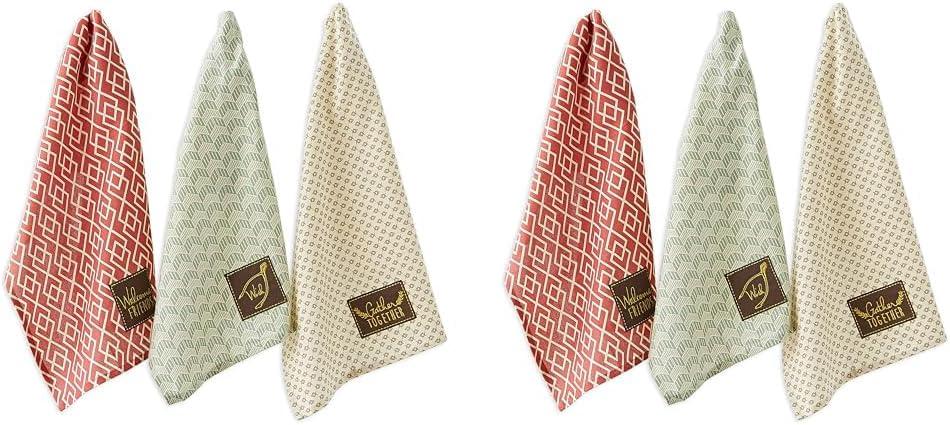 imageDII Thanksgiving Fall Kitchen Towels Collection Decorative Embellished Dish Towel Set 18x28 Wishes 2 CountRustic Fall