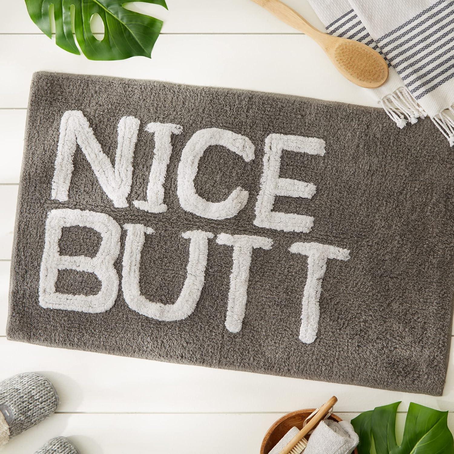 imageDII Tufted ShowerBath Mat Soft Absorbent Bathroom Rug Plush ampamp Machine Washable 20x31Inches Gray Nice ButtGray  Nice Butt