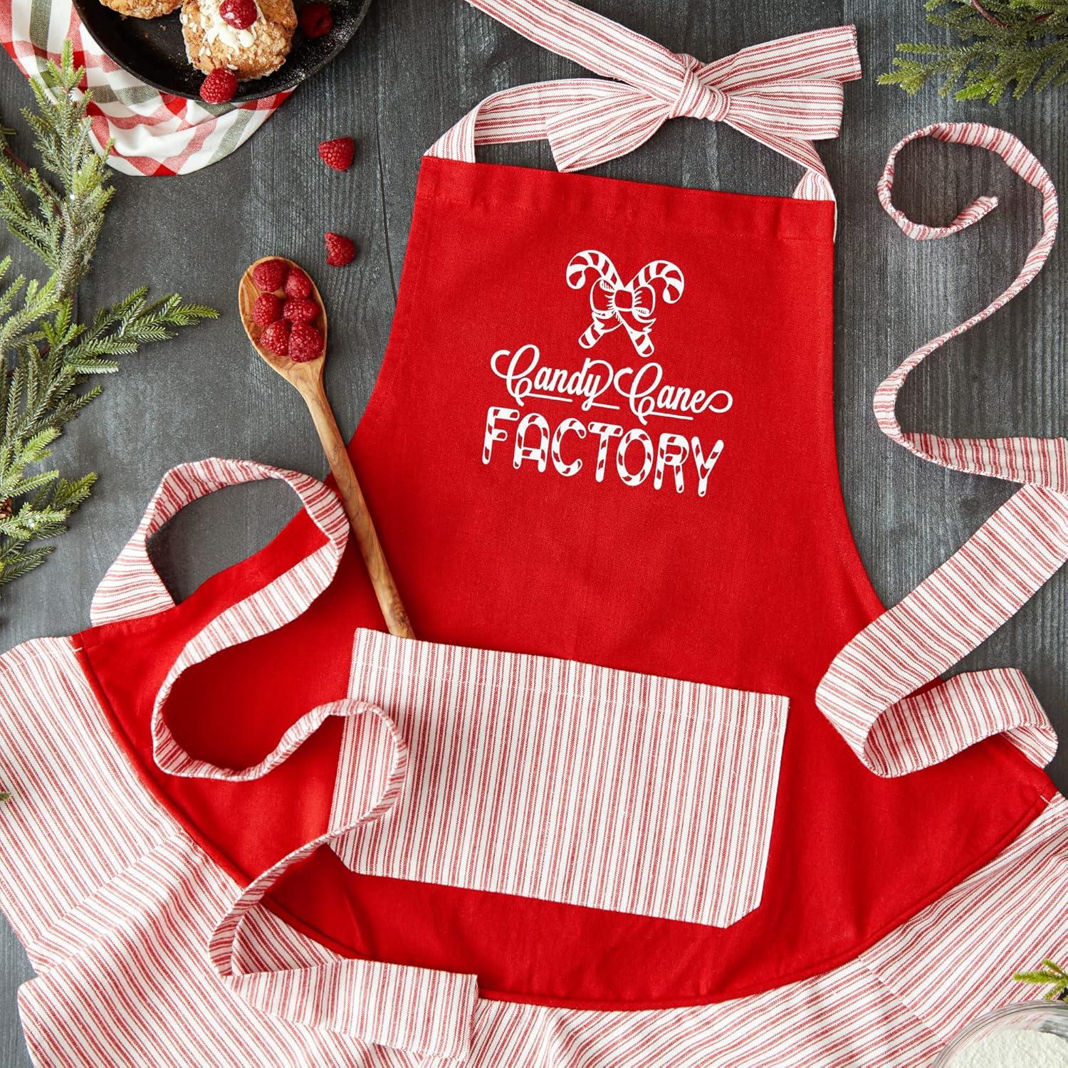 imageDII Womens Christmas Kitchen Apron Adjustable Adult Size for Cooking Baking Crafting ampamp EntertainingCandy Cane