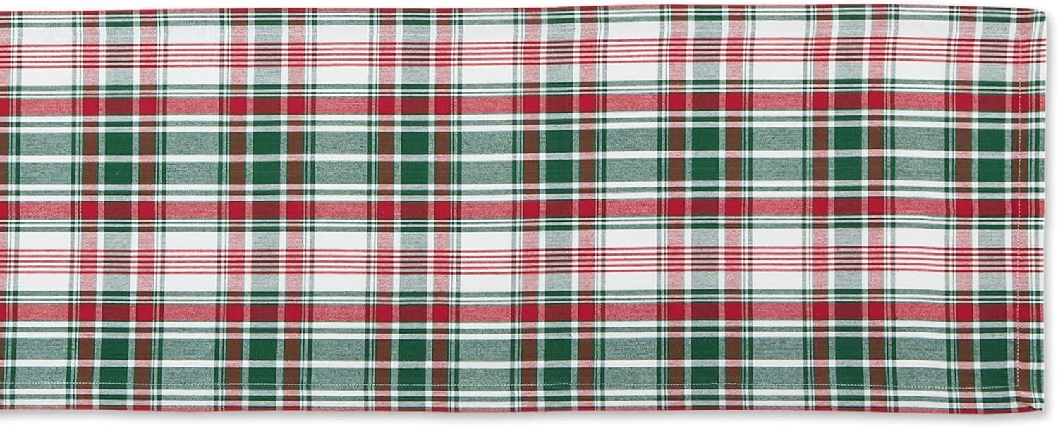 imageDII Yuletide Plaid Christmas Collection Holiday Dining Table Linen Tablecloth 60x84 Forest Green ampamp MaroonTable Runner  14x108