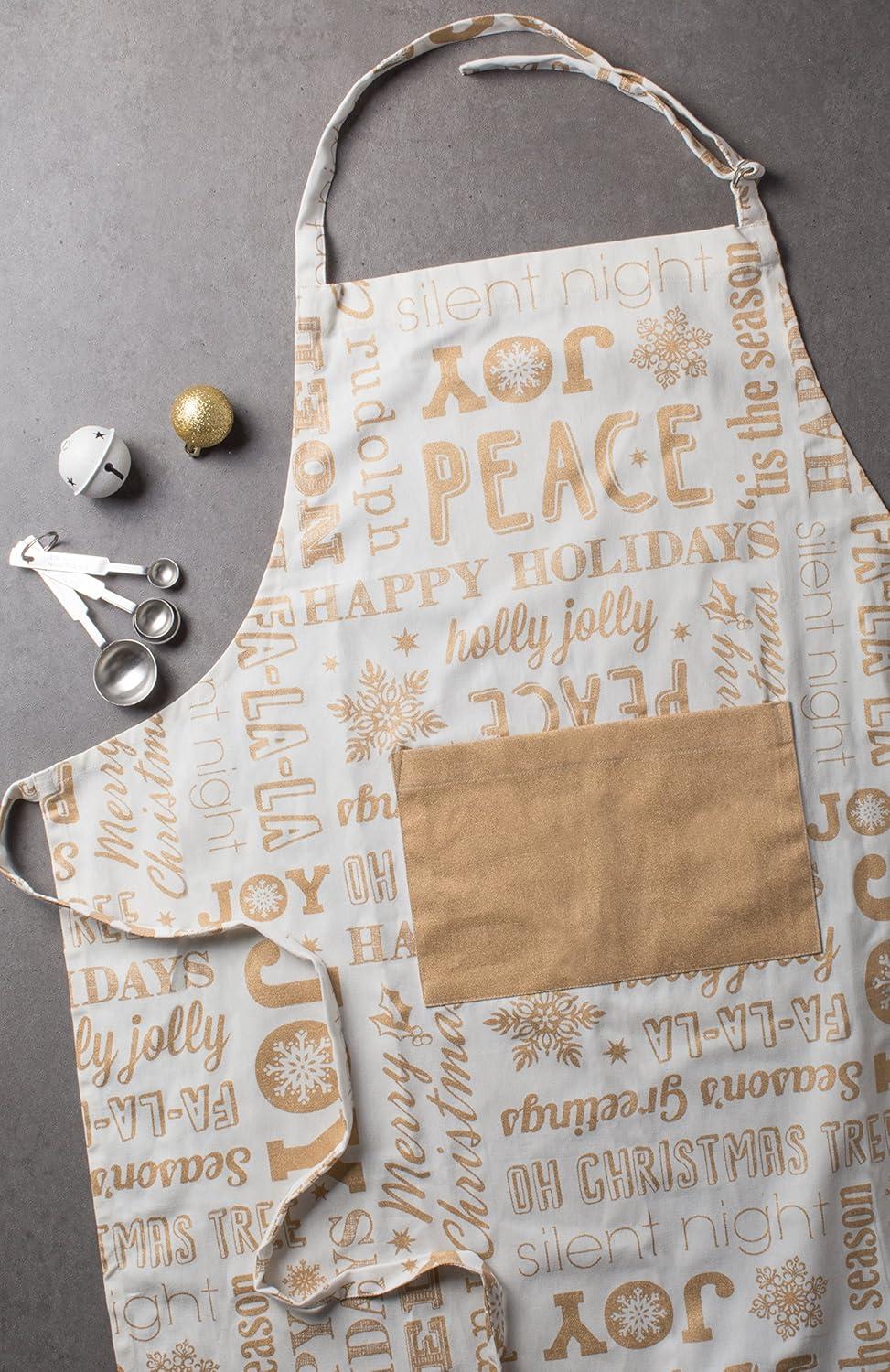 imageDII unisex Unisex Kitchen Christmas Apron for Women ampamp MenGold Holiday Collage