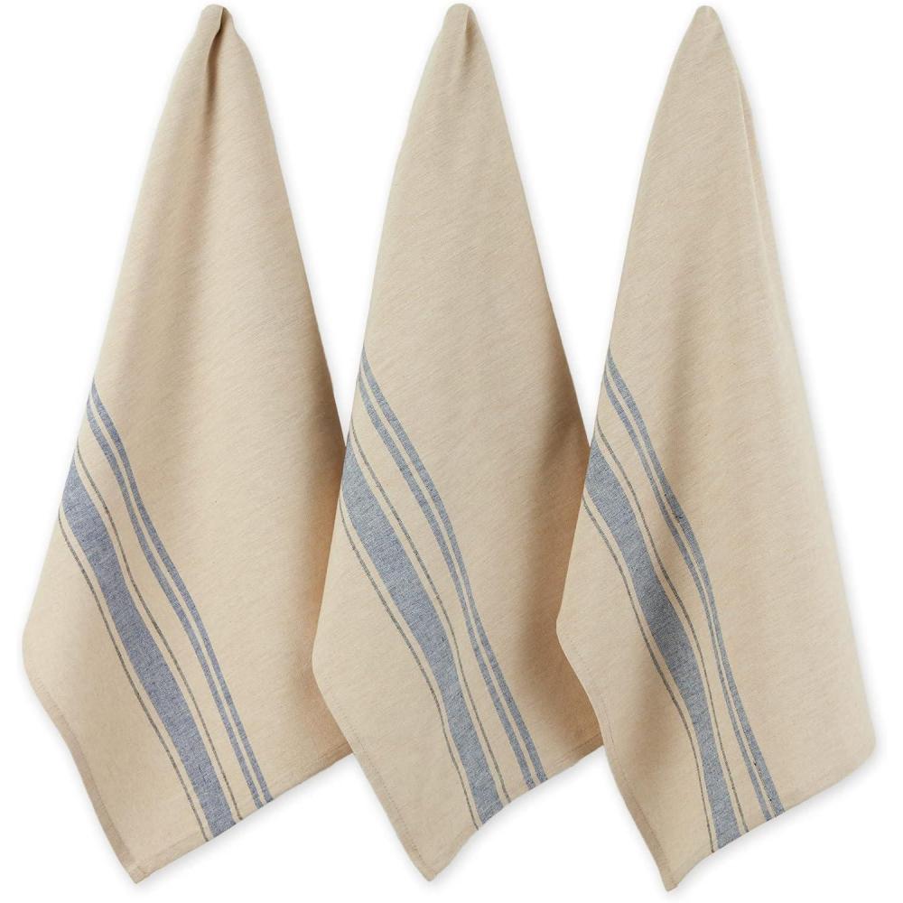 imageDII French Stripe Dishtowels Kitchen Collection 20 x 30 Set of 3 Chambray BlueNautical Blue