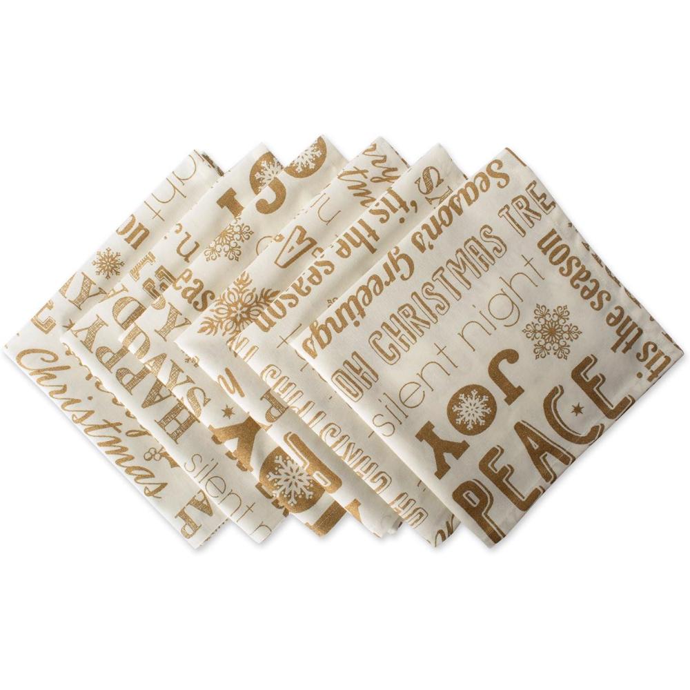 imageDII Holiday Dining Table Linen Metallic Fabric Kitchen Dcor Christmas Tablecloth 60x84 Silver Holiday CollageGold Holiday Collage