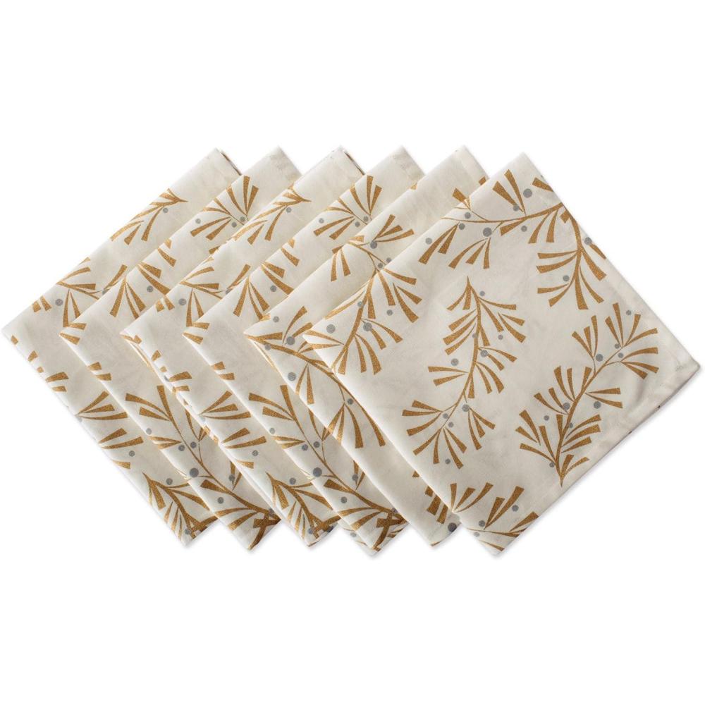 imageDII Holiday Dining Table Linen Metallic Fabric Kitchen Dcor Christmas Tablecloth 60x84 Silver Holiday CollageGold Holly Leaves