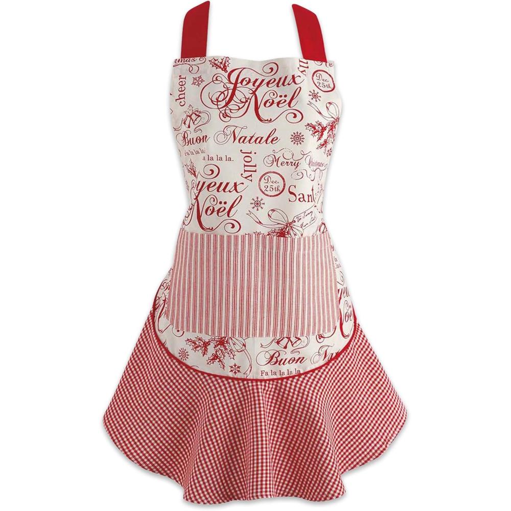 imageDII Womens Christmas Kitchen Apron Adjustable Adult Size for Cooking Baking Crafting ampamp EntertainingJoyeux Noel