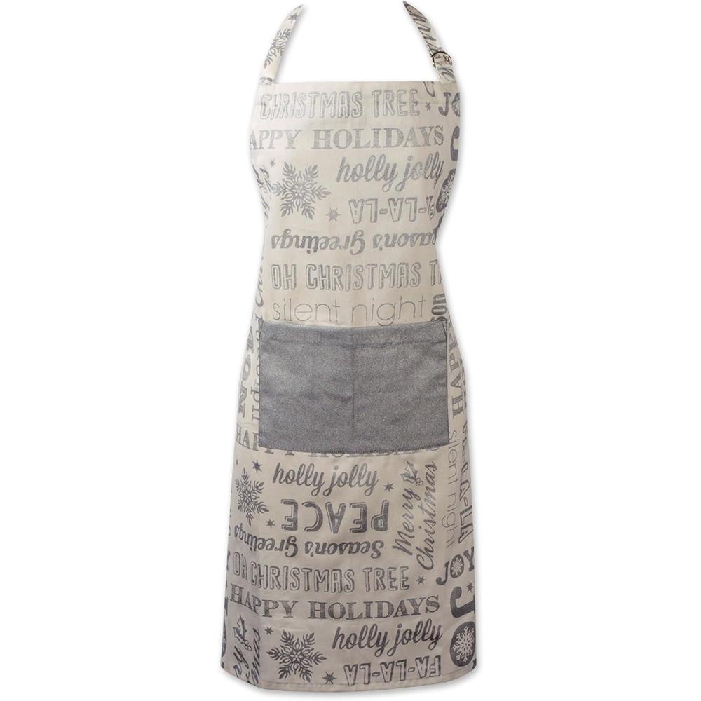 imageDII unisex Unisex Kitchen Christmas Apron for Women ampamp MenSilver Holiday Collage