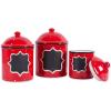 imageDII Ceramic Farmhouse Chic PolkaDot Kitchen CanisterContainer Organize Your Kitchen Countertops Cupboards or Pantry Small RedRed